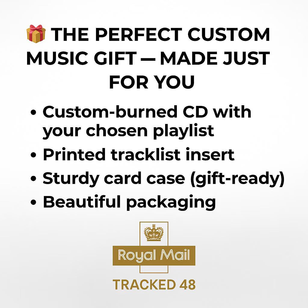 Custom Mixtape CD – Convert Your Spotify or Apple Music Playlist to CD – Personalised Music Gift